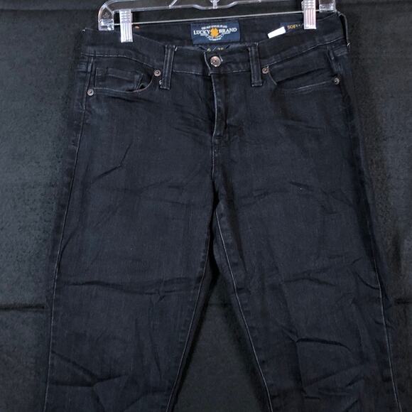 Lucky Brand Womens Jeans Black Denim Mid Rise Sofia Boot Stretch 6/28 - Picture 2 of 14